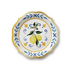 OMG IT's PAPER OMG! IT's PAPER 8ct 8" Salad Paper Plates Italian Summer Lemon Capri White/Blue
