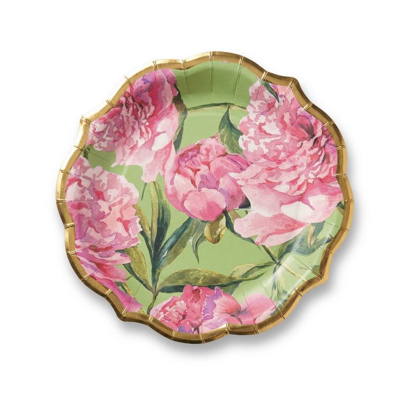 slide 1 of 5, OMG IT's PAPER OMG! IT's PAPER 8ct 10.5" Dinner Paper Plates Pink Peony Floral, 8 ct