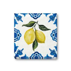 OMG IT's PAPER OMG! IT's PAPER 20ct Lunch Paper Napkins Italian Summer Lemon Capri White/Blue