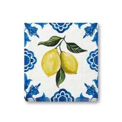OMG IT's PAPER OMG! IT's PAPER 20ct Lunch Paper Napkins Italian Summer Lemon Capri White/Blue