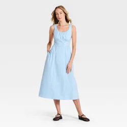 Women's Corset Smock Midi Dress - A New Day™ Blue L