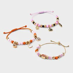 Girls' Adjustable Bracelet Set with Halloween Charms 3ct - Cat & Jack™