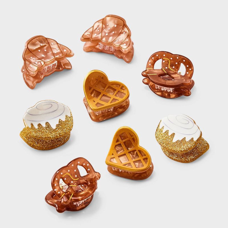 slide 1 of 3, Girls' Mini Breakfast Foods Hair Clip Set 8pc - Cat & Jack™, 8 ct