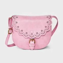 Girls' Pink Saddle Crossbody - Cat & Jack™ Pink