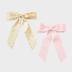Girls' Bow Hair Barrette 2pc - Pink/Yellow - Cat & Jack™