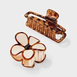 Girls' Tortoise Claw Hair Clip Set 2pc - art class™