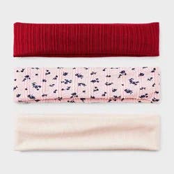 Girls' Floral Print Headwrap Set 3pc - art class™ Pink/Cream/Maroon