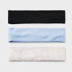 Girls' Mixed Headwrap Set 3pc - art class™ Blue/Black/White Lace
