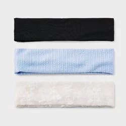 Girls' Mixed Headwrap Set 3pc - art class™ Blue/Black/White Lace