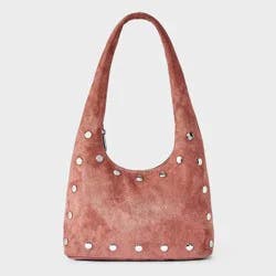 Girls' Suede Shoulder Bag with Studs - art class™ Brown