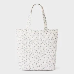 Girls' Floral Printed Tote with Quilting - art class™ Cream