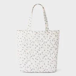 Girls' Floral Printed Tote with Quilting - art class™ Cream