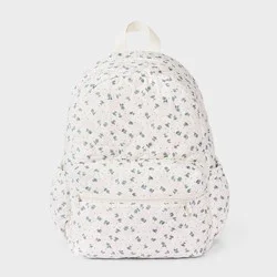 Girls' Floral Quilted Backpack - art class™ Cream/Blue