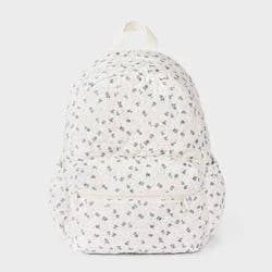 Girls' Floral Quilted Backpack - art class™ Cream/Blue