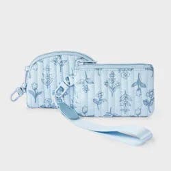 Girls' Floral Wristlet Pouch 2pc Set - art class™ Blue