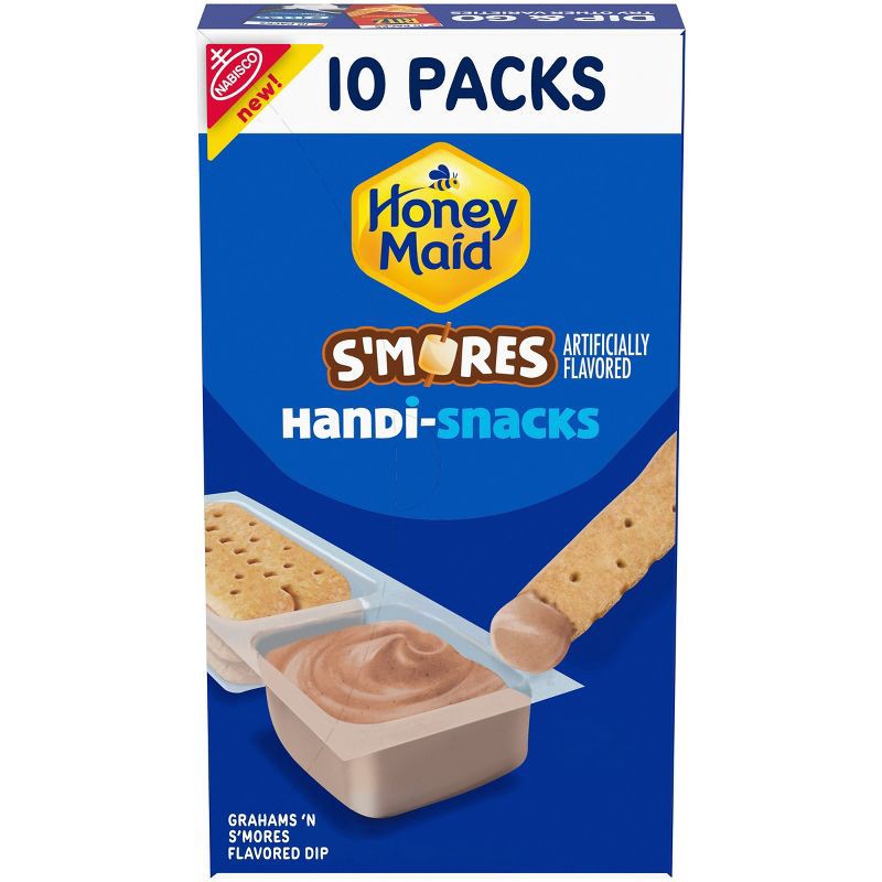 slide 1 of 14, Honey Maid Graham Handi-Snacks Crackers 'N S'mores Flavored Dip Snack Packs - 10.5oz/10ct, 10 ct; 10.5 oz