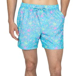 Party Pants Men's London Palms Swim Shorts - Blue M
