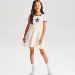 Girls' Short Sleeve 'star' Knit Skater Dress - Cat & Jack™ Cream S