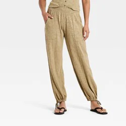 Women's Mid-Rise Balloon Ankle Pull-On Pants - Universal Thread™ Green L