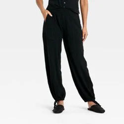 Women's Mid-Rise Balloon Ankle Pull-On Pants - Universal Thread™ Black S