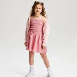 Girls' Smocked Bodice Woven Dress - Cat & Jack™ Mauve S