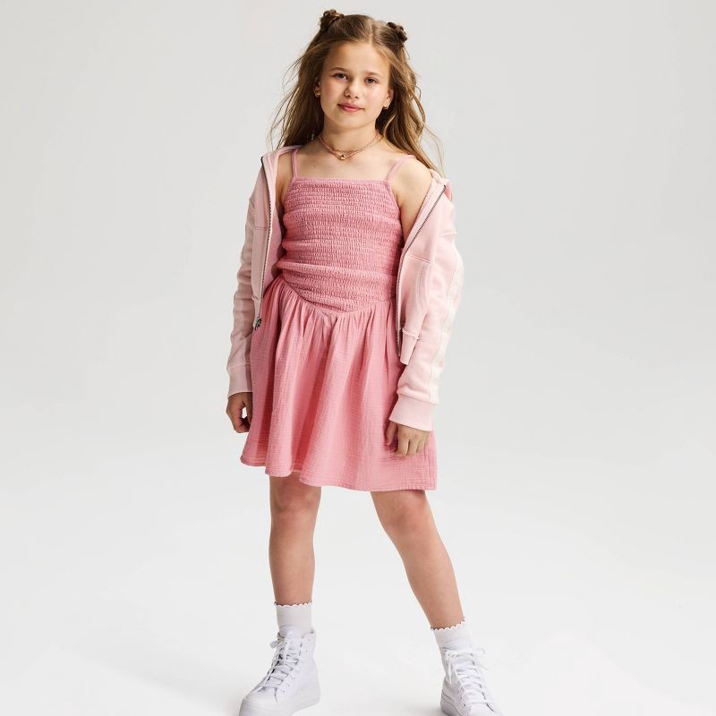 slide 1 of 4, Girls' Smocked Bodice Woven Dress - Cat & Jack™ Mauve M, 1 ct