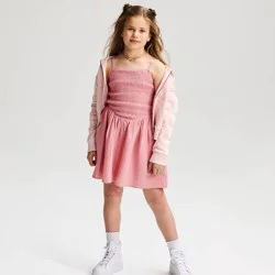 Girls' Smocked Bodice Woven Dress - Cat & Jack™ Mauve M