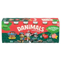 Danimals Paw Patrol Strawberry and Peach Traditional Yogurt - 2g Protein 41.28oz/12ct