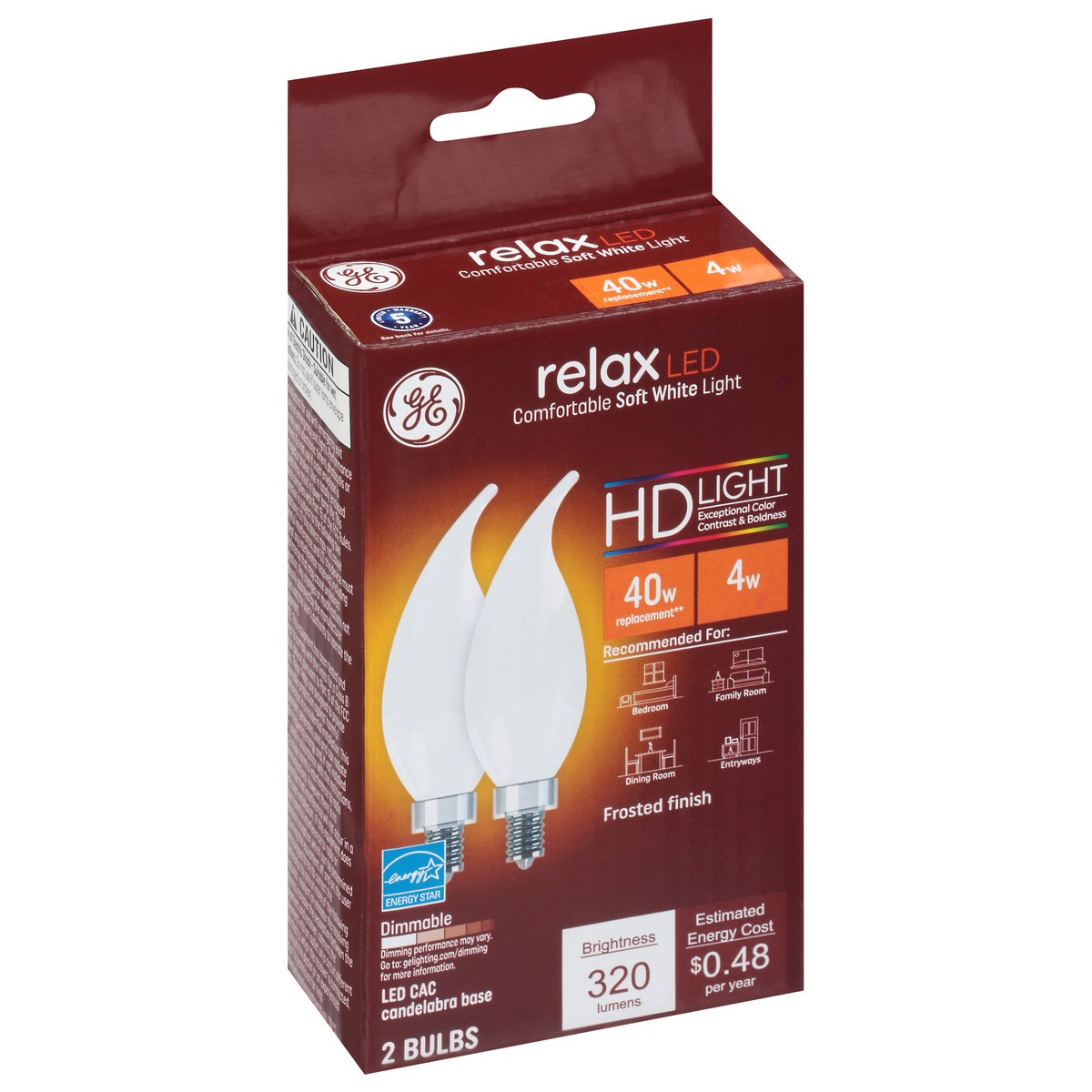 slide 2 of 9, GE Relax 4 Watts Soft White LED Light Bulb 2 ea, 2 ct