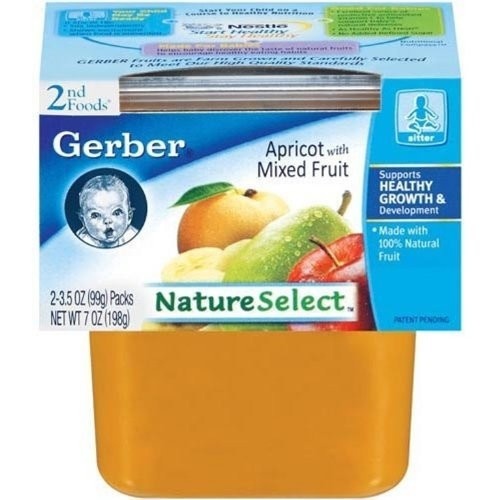 slide 1 of 1, Gerber 2nd Foods Natureselect Apricots With Mixed Fruit, 2 ct; 3.5 oz