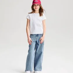 Girls' Short Sleeve 100% Cotton Classic Fit T-Shirt - Cat & Jack™ White M