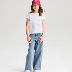 Girls' Short Sleeve 100% Cotton Classic Fit T-Shirt - Cat & Jack™ White M