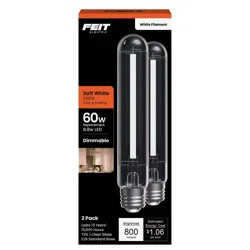 Feit 2pk 8.8W T10L LED Filament Soft White