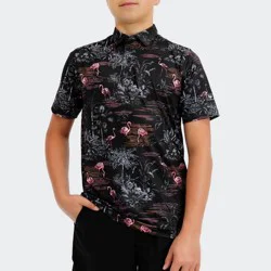 Waggle Boy's Flamingrove Polo Shirt - Black XL