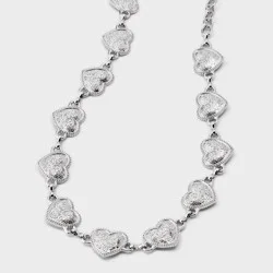 Girls' Heart Chain Belt 35" - art class™ Silver S/M