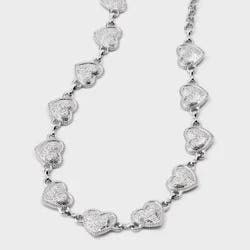 Girls' Heart Chain Belt 35" - art class™ Silver S/M