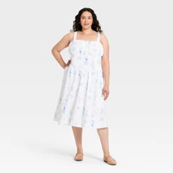 Women's Plus Midi A Line Dresses - Ava & Viv™ Blue 1X