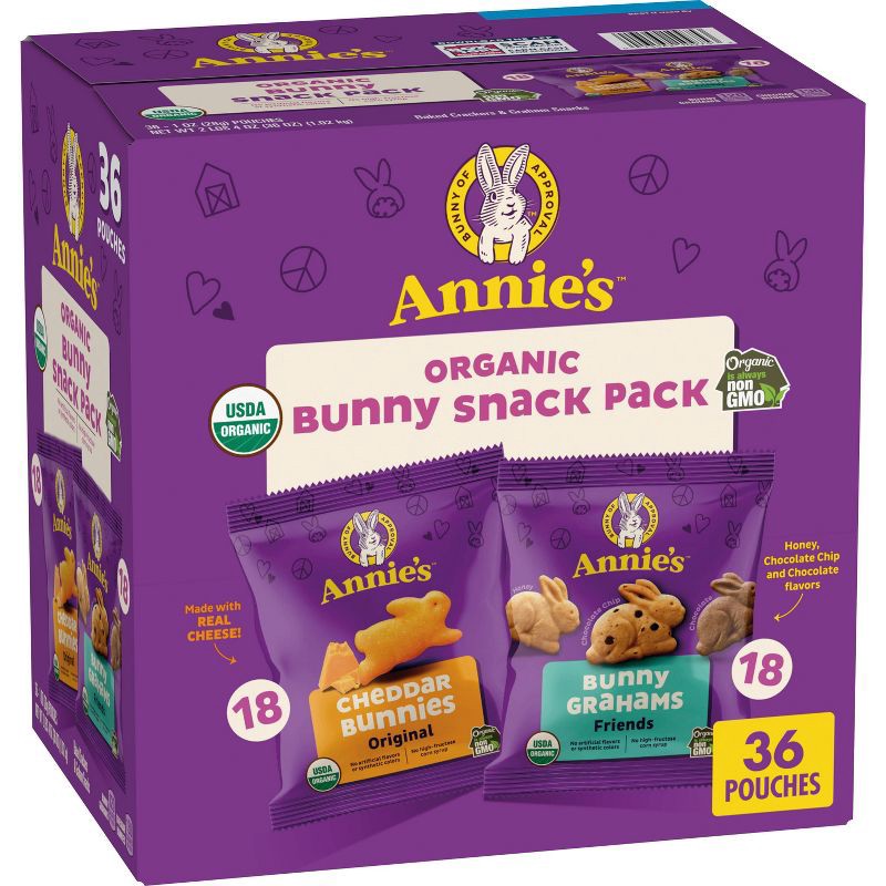 slide 1 of 7, Annie's Cheddar Bunnies Friends Grahams Crackers - 36oz/36ct, 36 oz, 36 ct