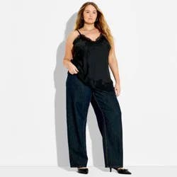 Women's Asymmetrical Lace Cami - Wild Fable™ Black XXL