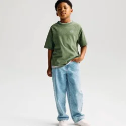 Boys' Short Sleeve 100% Cotton Seamed Oversized Slub Fit Graphic T-Shirt - Cat & Jack™ Dark Green S
