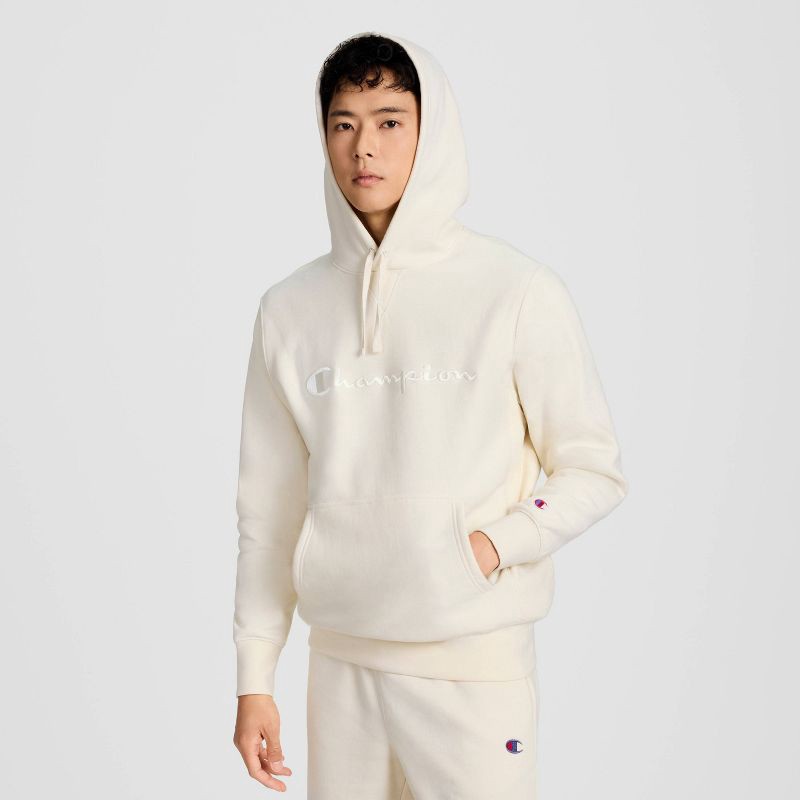 slide 1 of 6, Champion Adult Sizing Embroidered Fleece Hooded Sweatshirt - Unbleached Cotton M, 1 ct