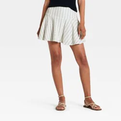 Women's Mini Circle Skirt - Universal Thread™ Cream Striped XS