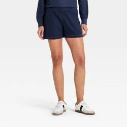 Women's Low-Rise Waffle Pull-On Shorts - Universal Thread™ Navy Blue M