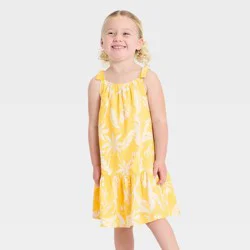 Toddler Girls' Bow Strapped Dress - Cat & Jack™ Yellow 2T