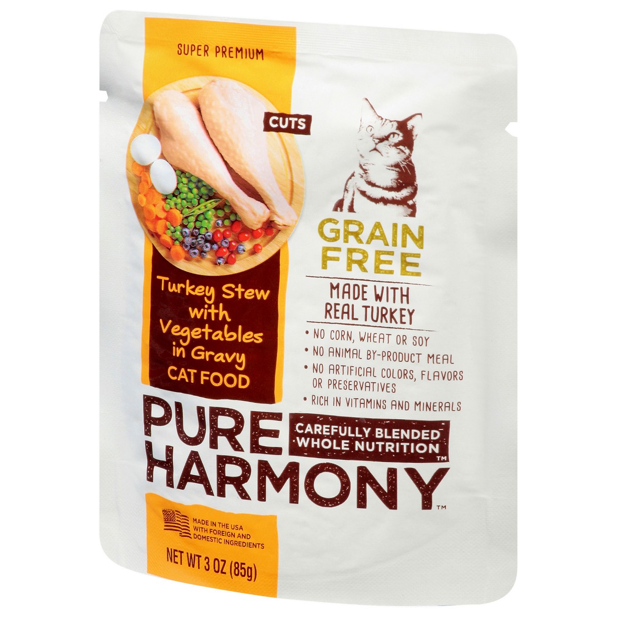 slide 7 of 17, Pure Harmony Turkey Stew With Vegetables In Gravy Cat Food, 3 oz
