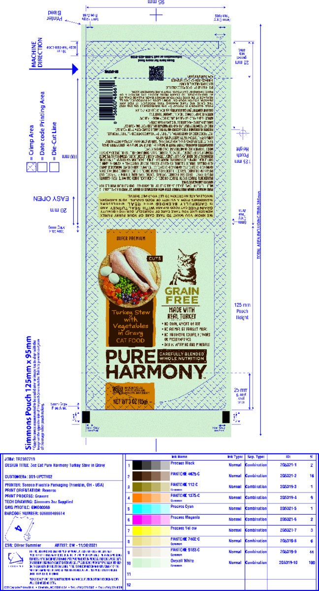 slide 14 of 17, Pure Harmony Turkey Stew With Vegetables In Gravy Cat Food, 3 oz