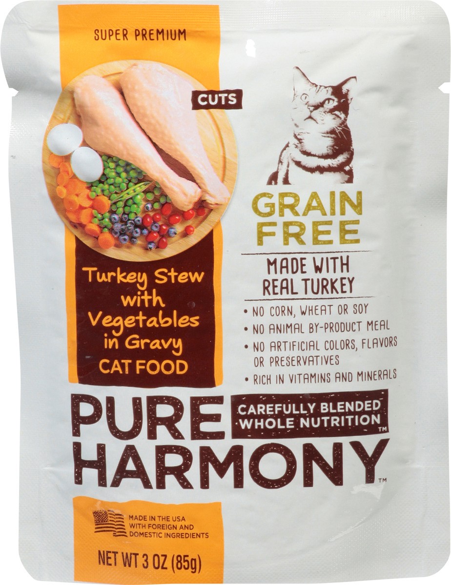 slide 3 of 17, Pure Harmony Turkey Stew With Vegetables In Gravy Cat Food, 3 oz