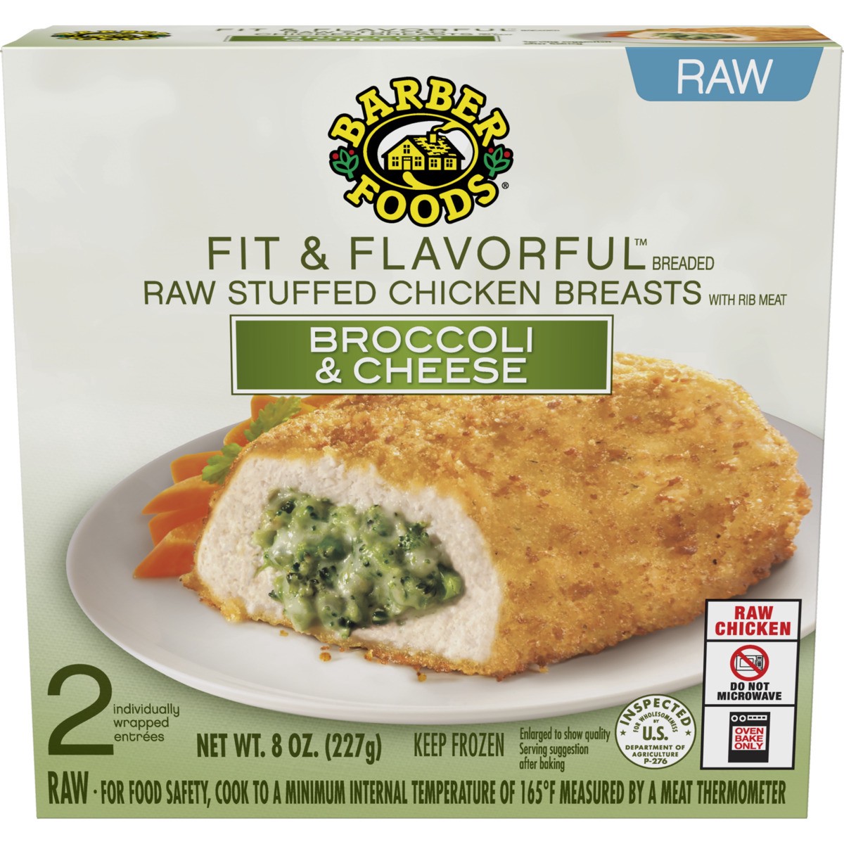 slide 3 of 13, Barber Foods Fit & Flavorful™ Stuffed Chicken Breasts Broccoli Cheese, 2 Count, 8 oz