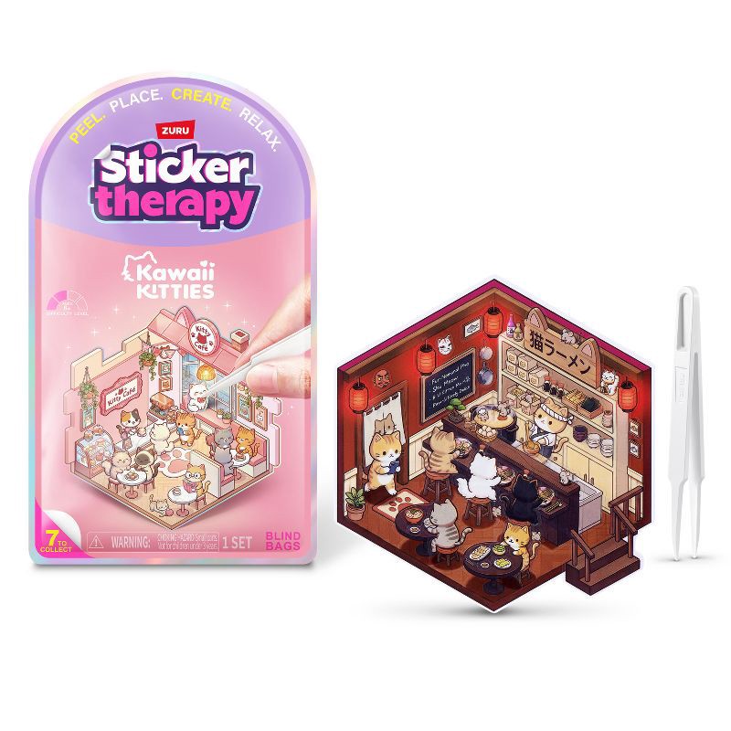 slide 1 of 7, Sticker Therapy 80 Kawaii Kitties Foil Bag Intermediate Series 1, 1 ct