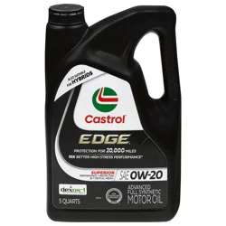 Castrol EDGE 0W-20 Advanced Full Synthetic Motor Oil, 5 quarts